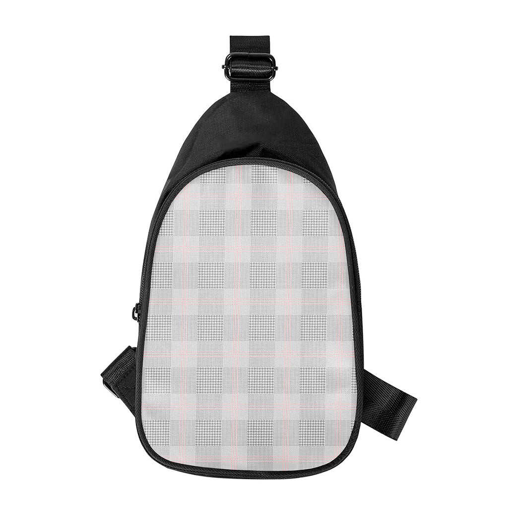 Grey Prince of Wales Check Print Chest Bag