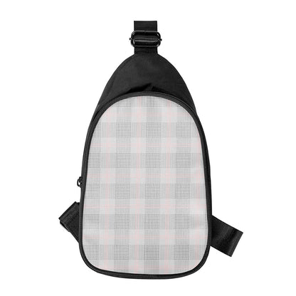 Grey Prince of Wales Check Print Chest Bag