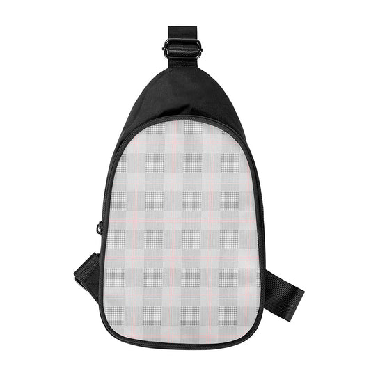 Grey Prince of Wales Check Print Chest Bag