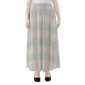 Grey Prince of Wales Check Print Chiffon Maxi Skirt