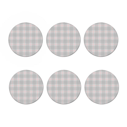 Grey Prince of Wales Check Print Coaster Set