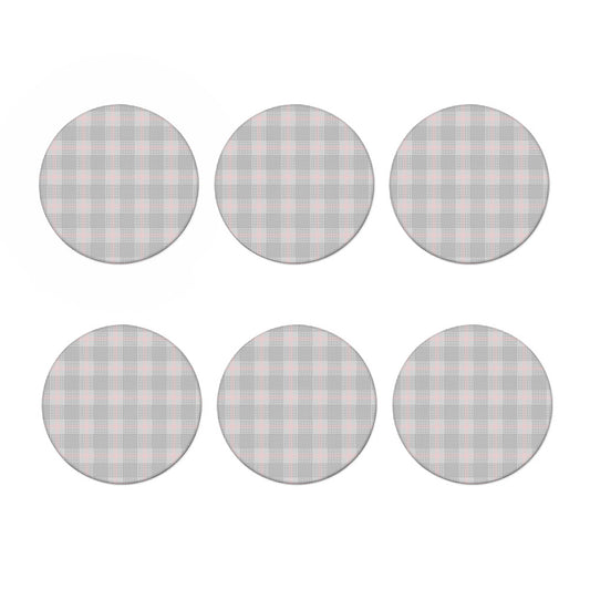 Grey Prince of Wales Check Print Coaster Set