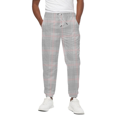 Grey Prince of Wales Check Print Cotton Pants