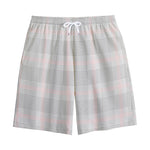 Grey Prince of Wales Check Print Cotton Shorts