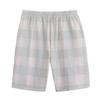 Grey Prince of Wales Check Print Cotton Shorts