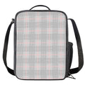 Grey Prince of Wales Check Print Crossbody Lunch Bag