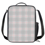 Grey Prince of Wales Check Print Crossbody Lunch Bag