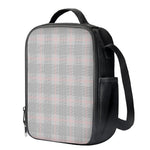 Grey Prince of Wales Check Print Crossbody Lunch Bag