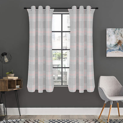Grey Prince of Wales Check Print Curtain