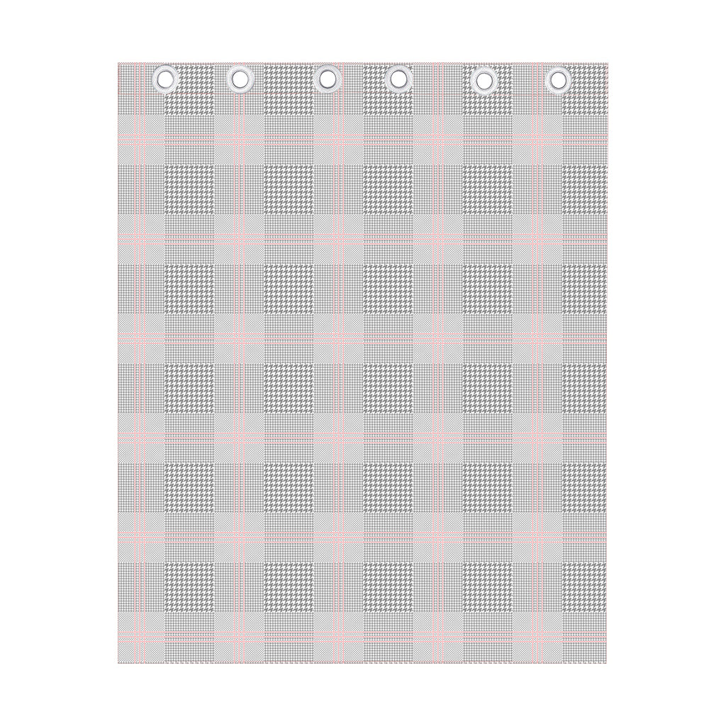 Grey Prince of Wales Check Print Curtain