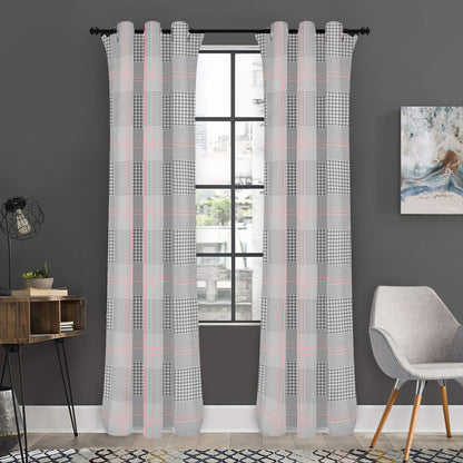 Grey Prince of Wales Check Print Curtain
