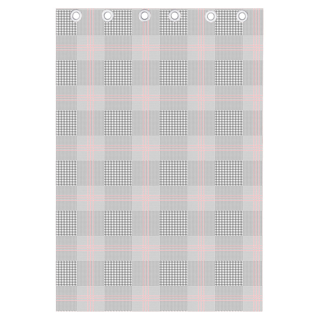 Grey Prince of Wales Check Print Curtain
