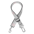 Grey Prince of Wales Check Print Dog Seat Belt