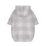 Grey Prince of Wales Check Print Dog Zip Up Hoodie