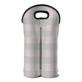 Grey Prince of Wales Check Print Double Neoprene Wine Tote
