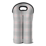 Grey Prince of Wales Check Print Double Neoprene Wine Tote