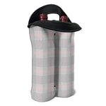 Grey Prince of Wales Check Print Double Neoprene Wine Tote