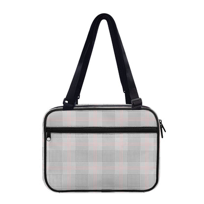 Grey Prince of Wales Check Print Double Strap Bible Bag