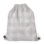 Grey Prince of Wales Check Print Drawstring Bag