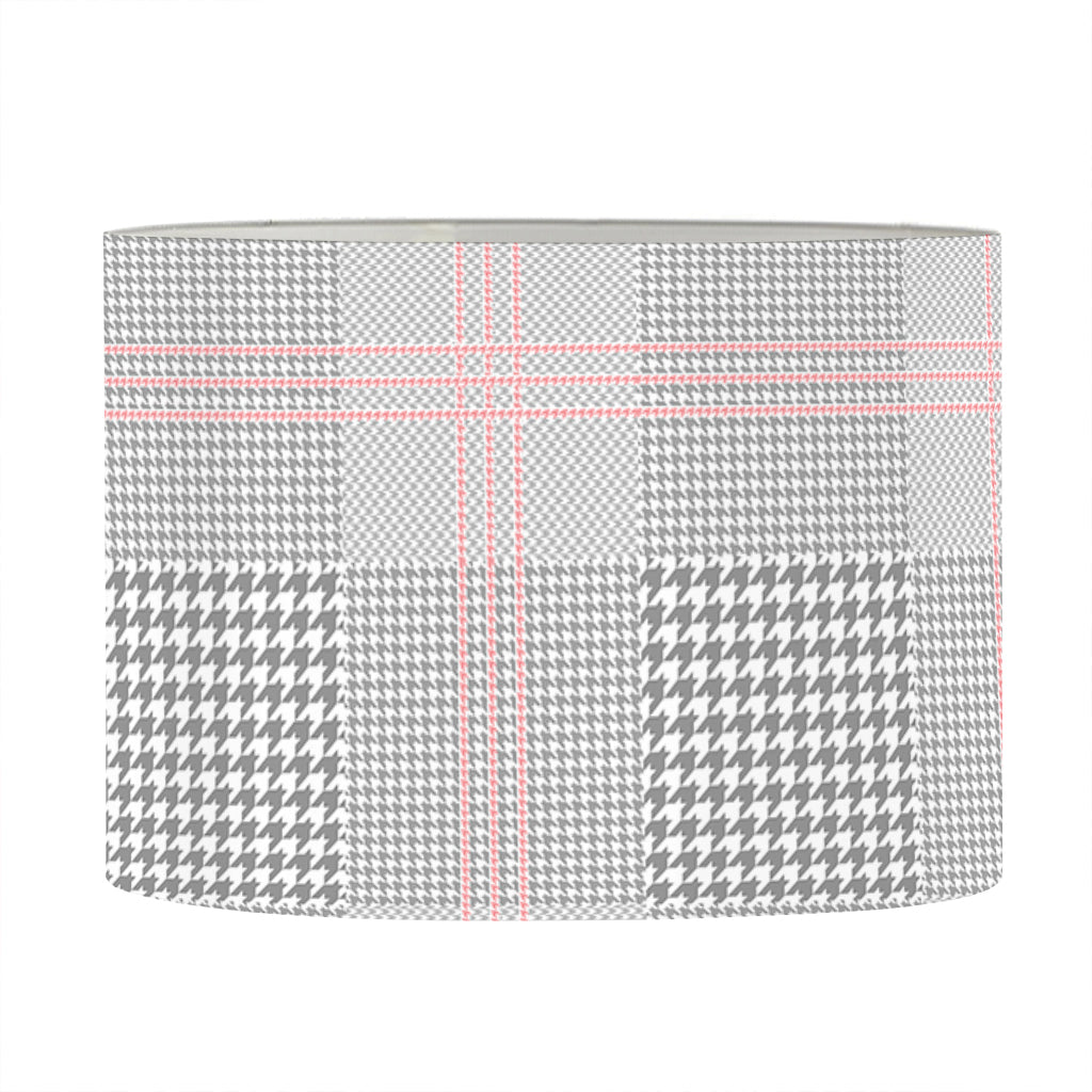 Grey Prince of Wales Check Print Drum Lamp Shade