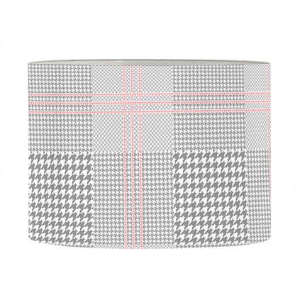 Grey Prince of Wales Check Print Drum Lamp Shade
