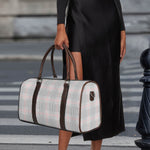 Grey Prince of Wales Check Print Duffle Bag