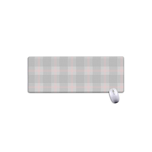 Grey Prince of Wales Check Print Extended Mouse Pad