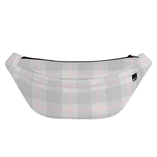 Grey Prince of Wales Check Print Fanny Pack