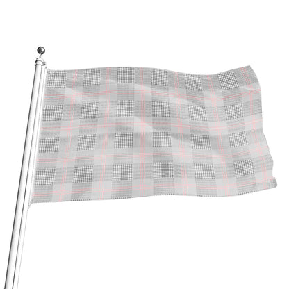 Grey Prince of Wales Check Print Flag