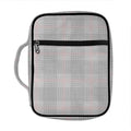 Grey Prince of Wales Check Print Front Pocket Bible Bag