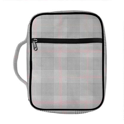 Grey Prince of Wales Check Print Front Pocket Bible Bag