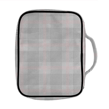 Grey Prince of Wales Check Print Front Pocket Bible Bag