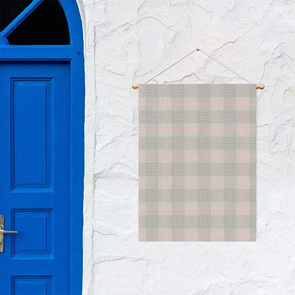 Grey Prince of Wales Check Print Garden Flag