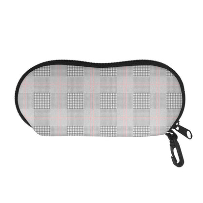 Grey Prince of Wales Check Print Glasses Case