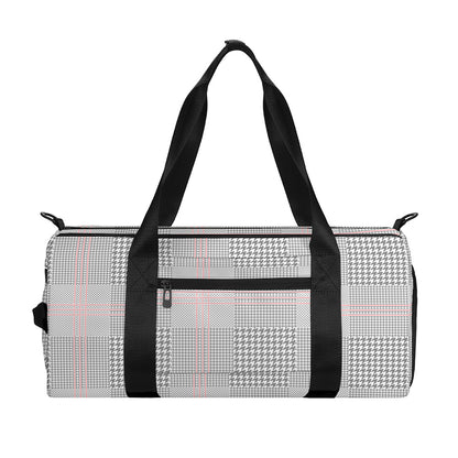 Grey Prince of Wales Check Print Gym Bag