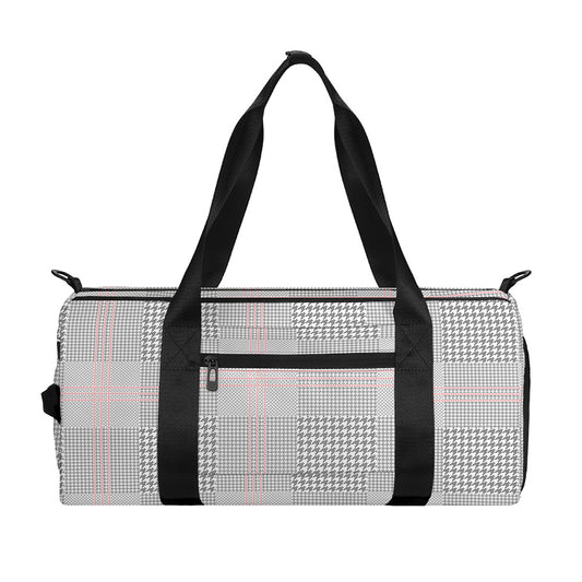 Grey Prince of Wales Check Print Gym Bag