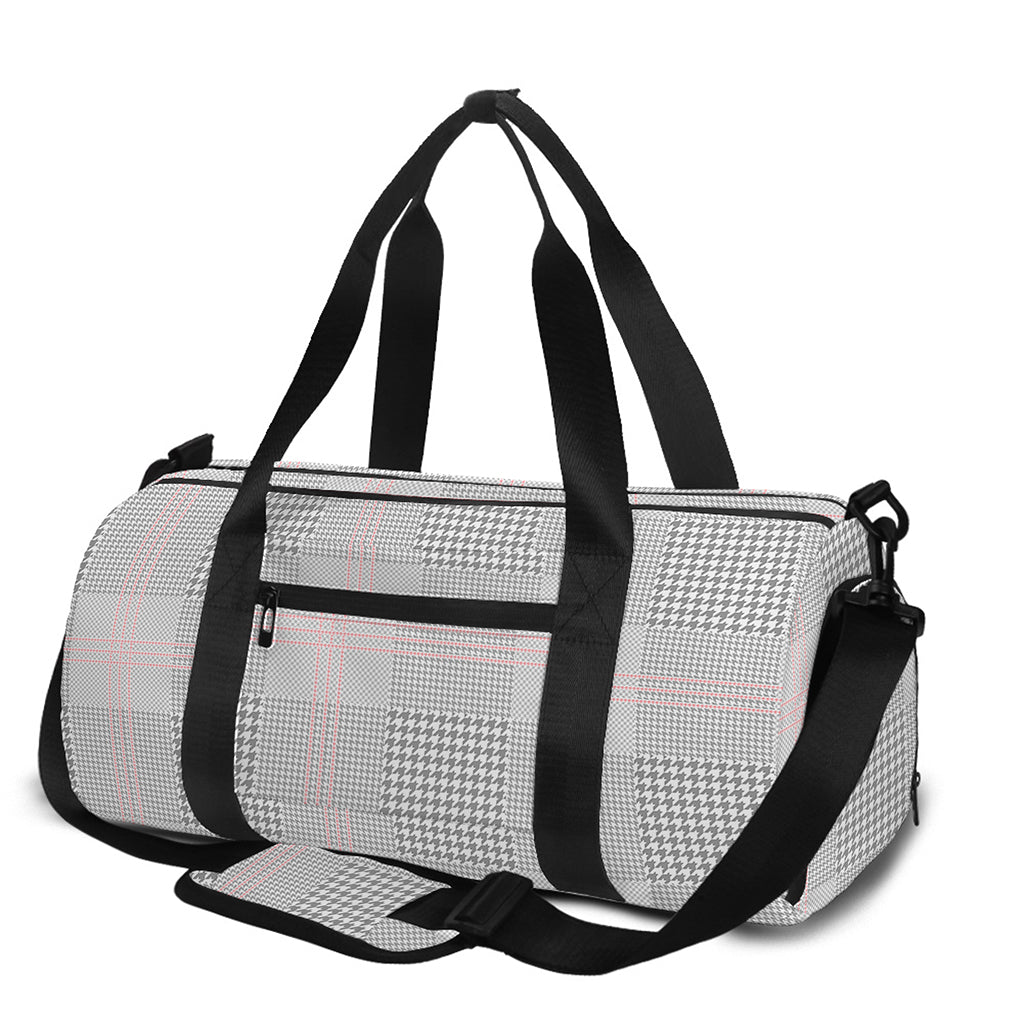 Grey Prince of Wales Check Print Gym Bag