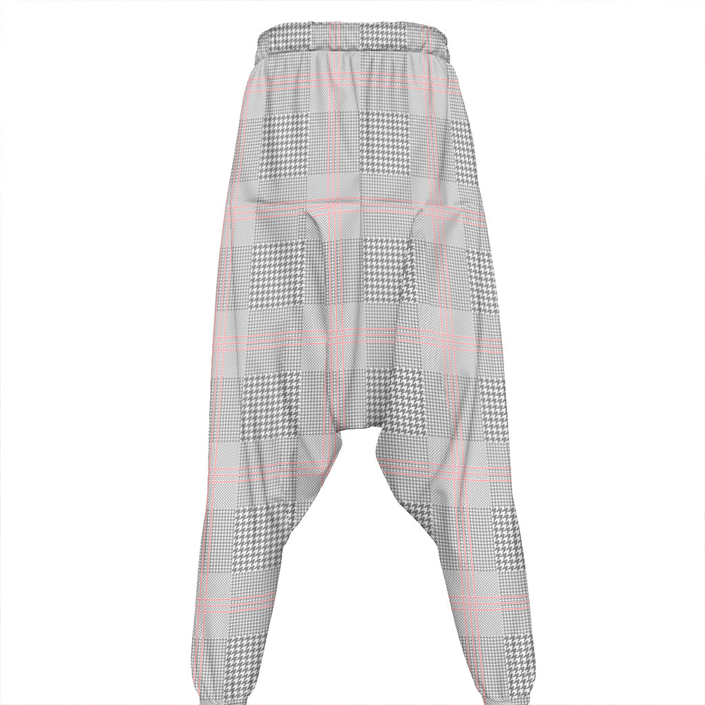 Grey Prince of Wales Check Print Hammer Pants