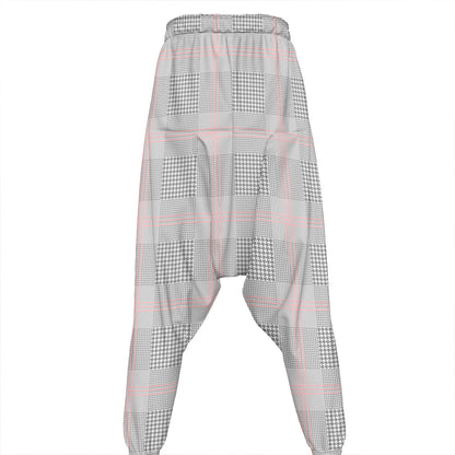 Grey Prince of Wales Check Print Hammer Pants