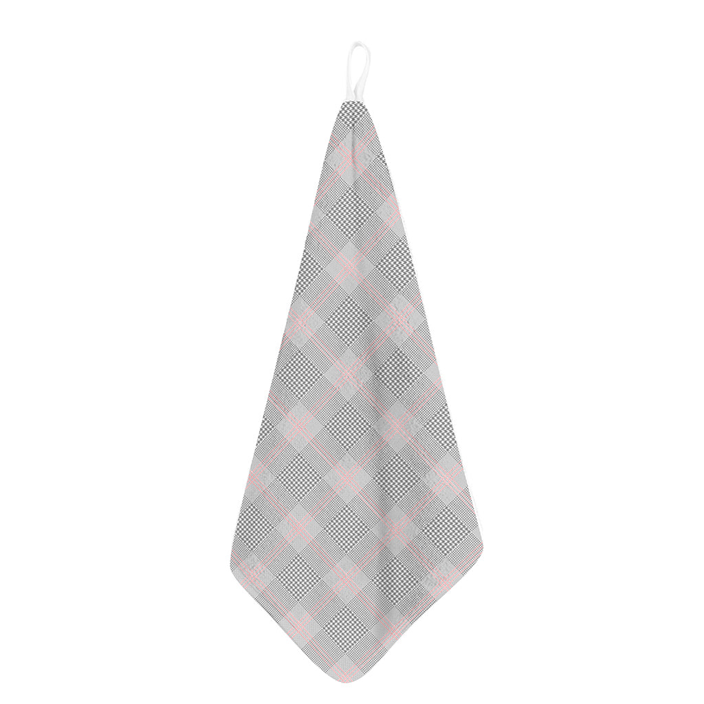 Grey Prince of Wales Check Print Hand Towel