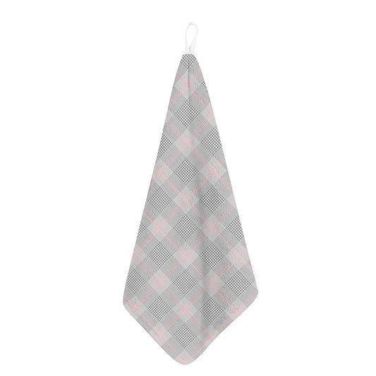 Grey Prince of Wales Check Print Hand Towel