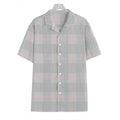 Grey Prince of Wales Check Print Hawaiian Shirt