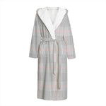 Grey Prince of Wales Check Print Hooded Bathrobe