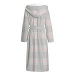 Grey Prince of Wales Check Print Hooded Bathrobe