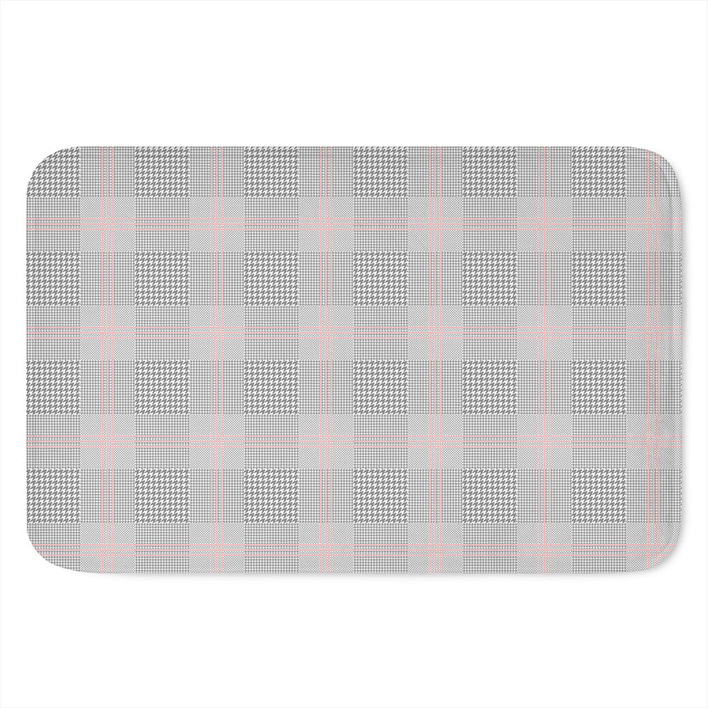 Grey Prince of Wales Check Print Indoor Door Mat