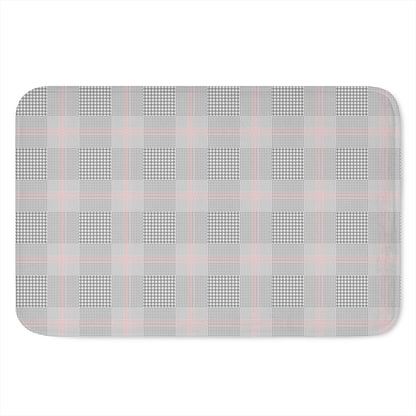 Grey Prince of Wales Check Print Indoor Door Mat
