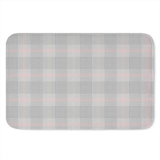 Grey Prince of Wales Check Print Indoor Door Mat