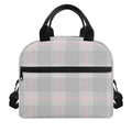 Grey Prince of Wales Check Print Insulated Lunch Bag