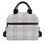 Grey Prince of Wales Check Print Insulated Lunch Bag