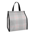 Grey Prince of Wales Check Print Insulated Lunch Tote